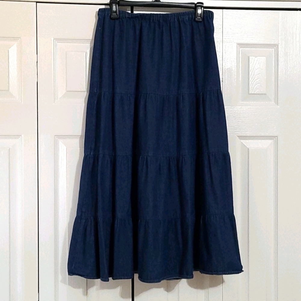 Denim maxi skirt